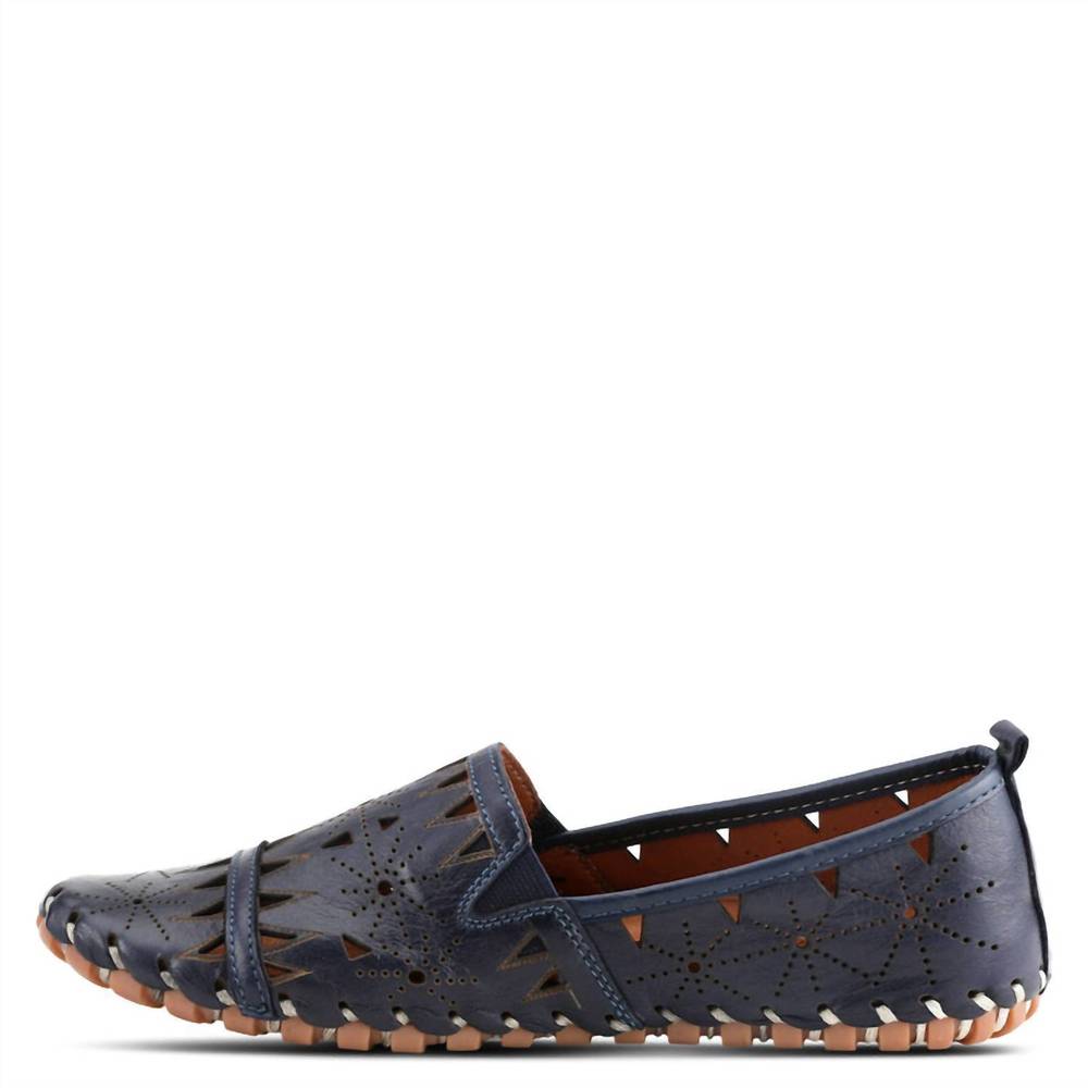 New Spring Step Fusaro Navy Leather Slip-On Flats 41 - Picture 2 of 8